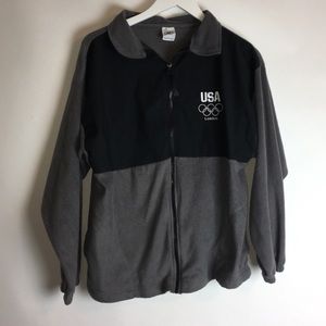 Men's Zip Up Team USA London Sweater Large Black
